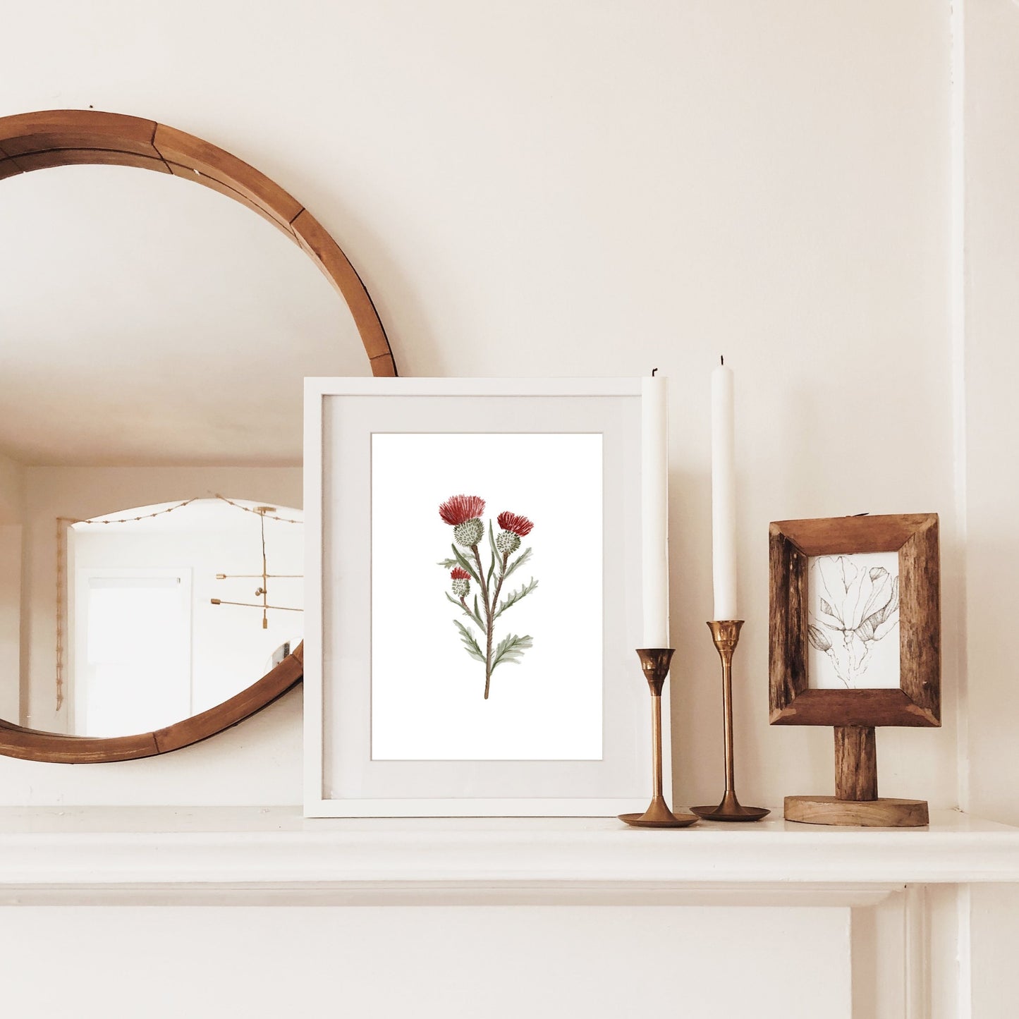 Watercolour Thistles Art Print