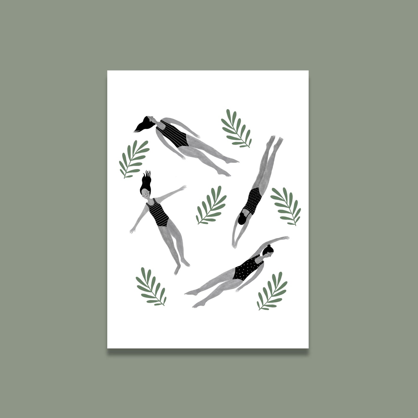 Wild Swimming Pattern Print