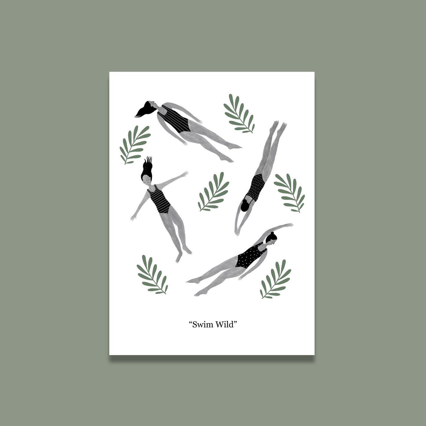 Wild Swimming Pattern Print