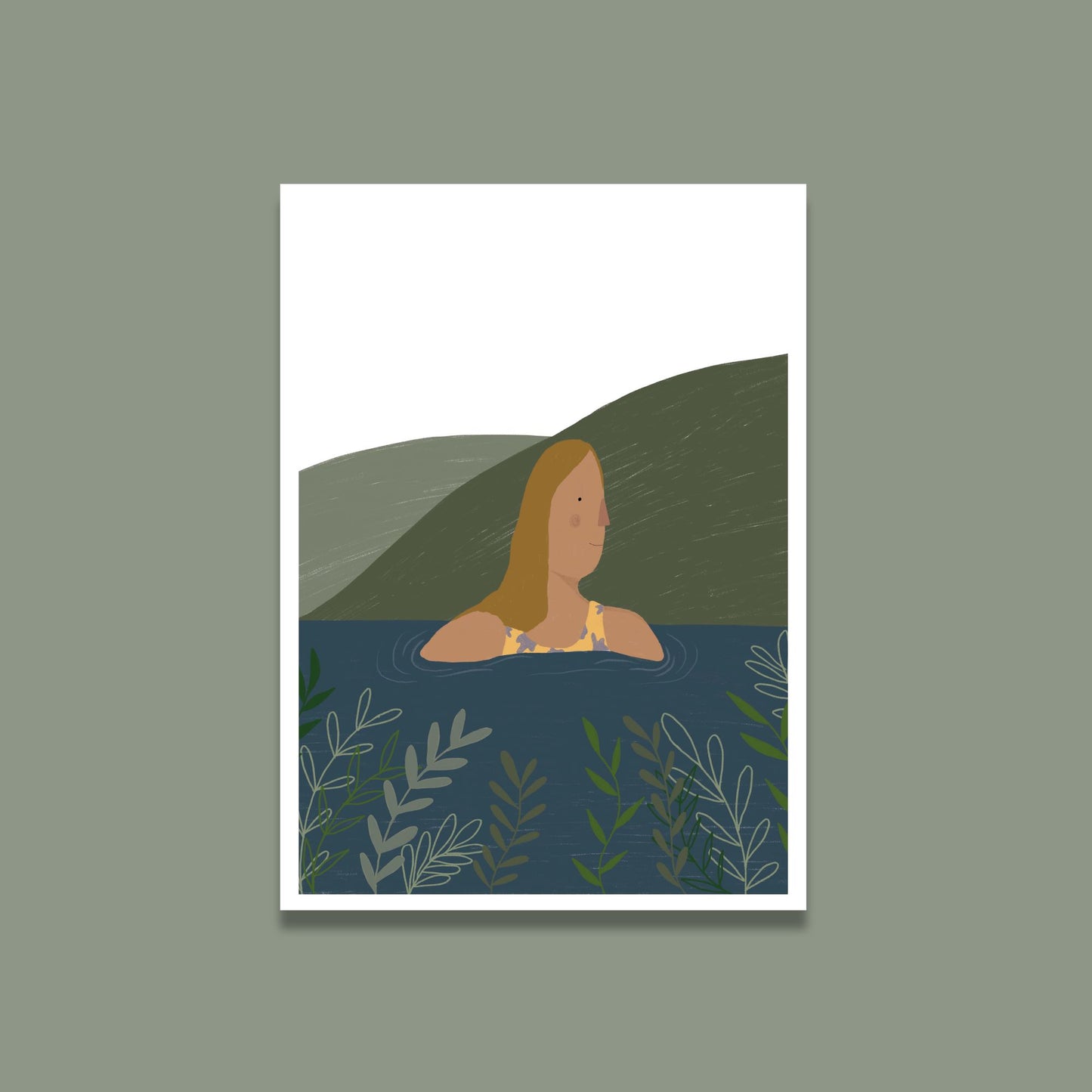 Wild Swimming Lady Art Print