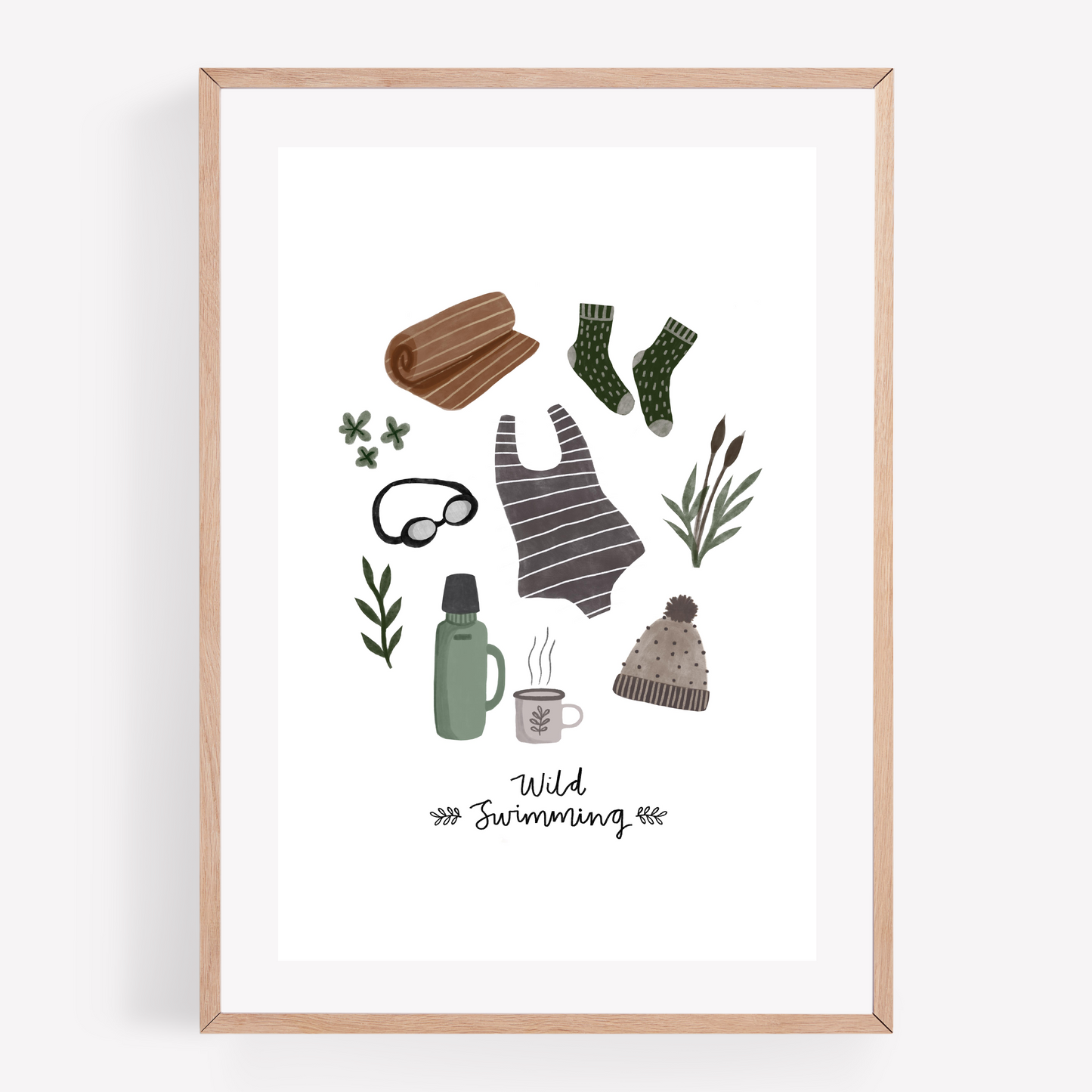 Wild Swimming Essentials Art Print