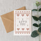 I Love You Illustrated Cross Stitch Greeting Card