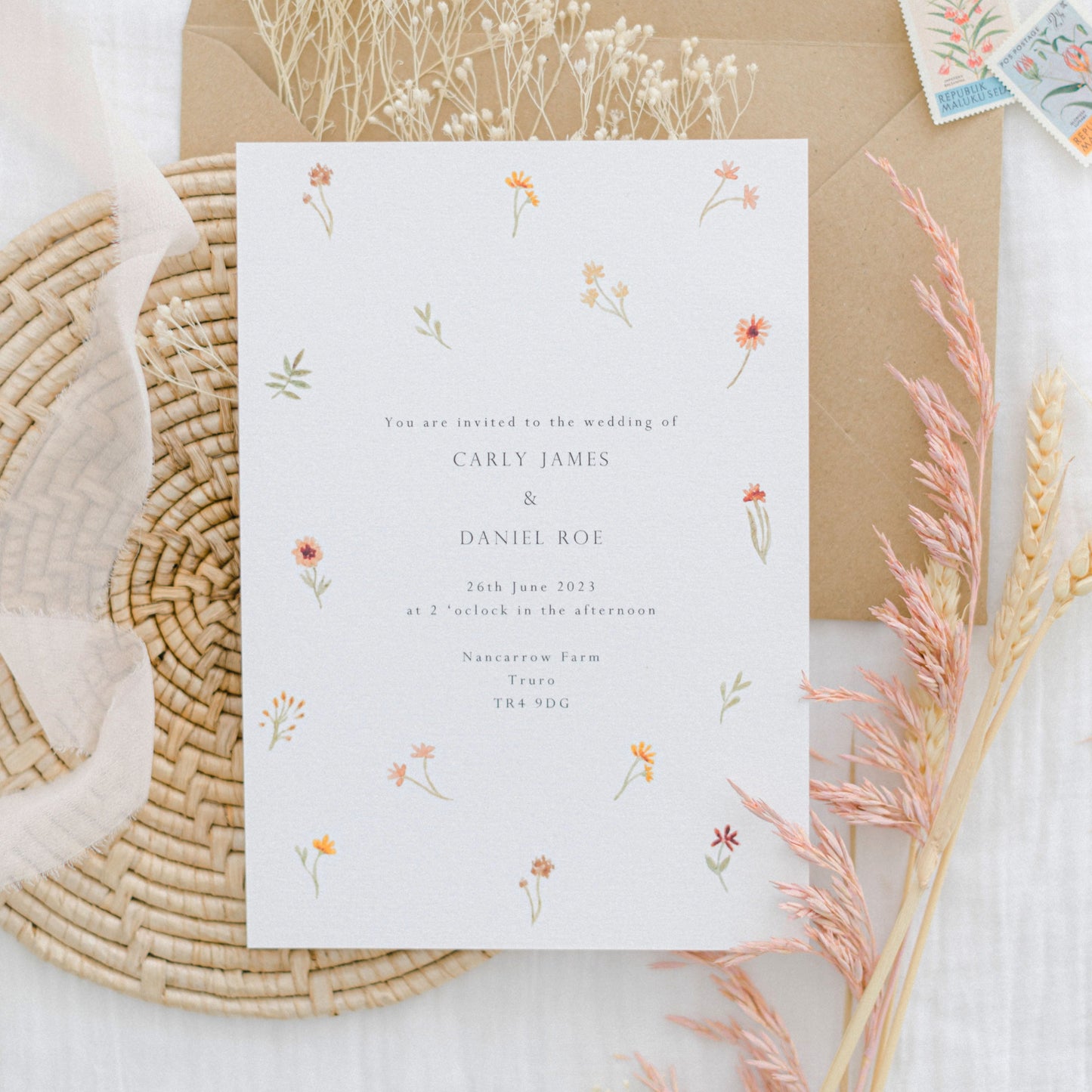 Tiny Florals Wedding Invitation Suite