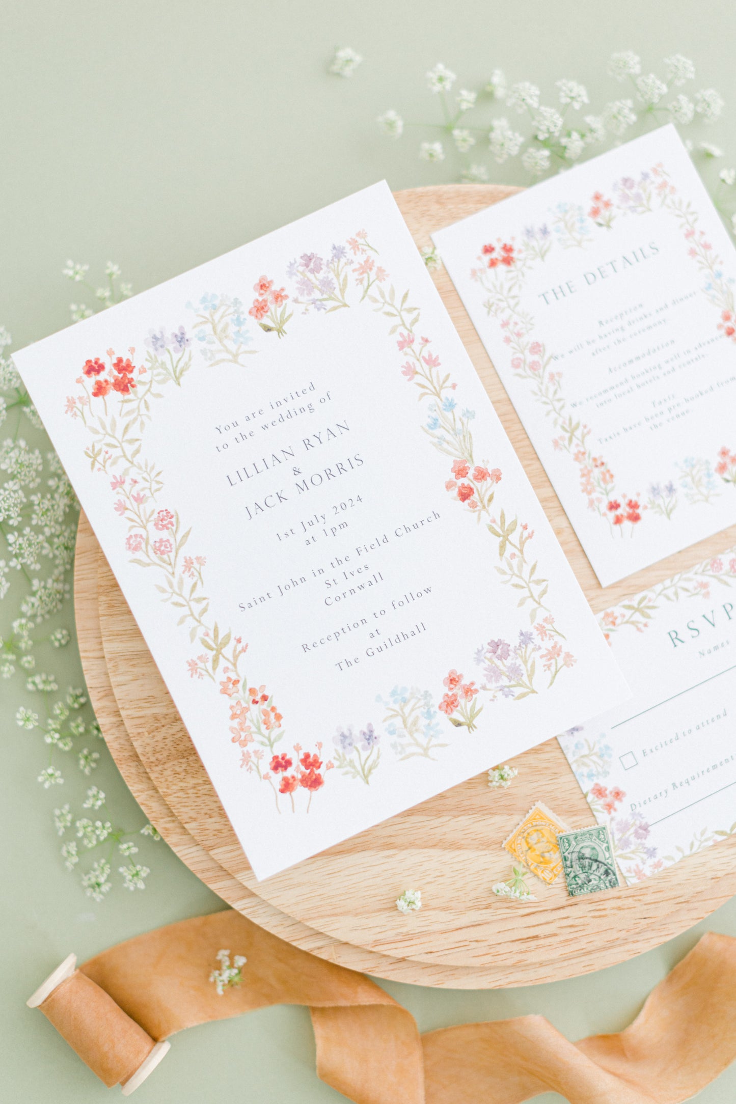 Wildflower Garden Wedding Invitation Suite