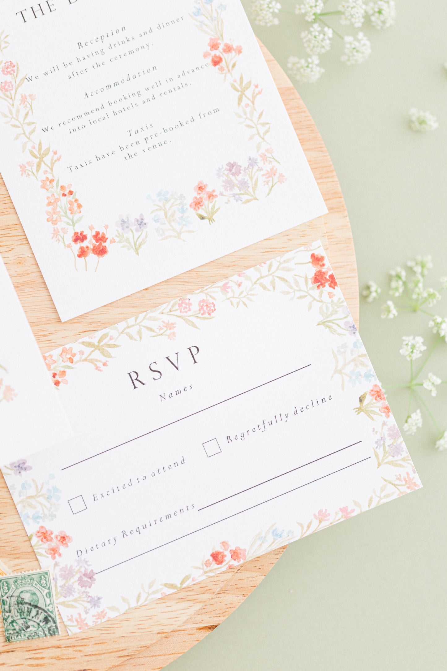 Wildflower Garden Wedding Invitation Suite