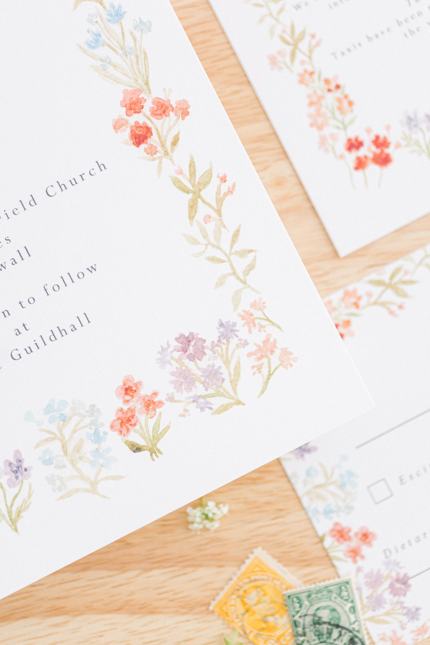 Wildflower Garden Wedding Invitation Suite