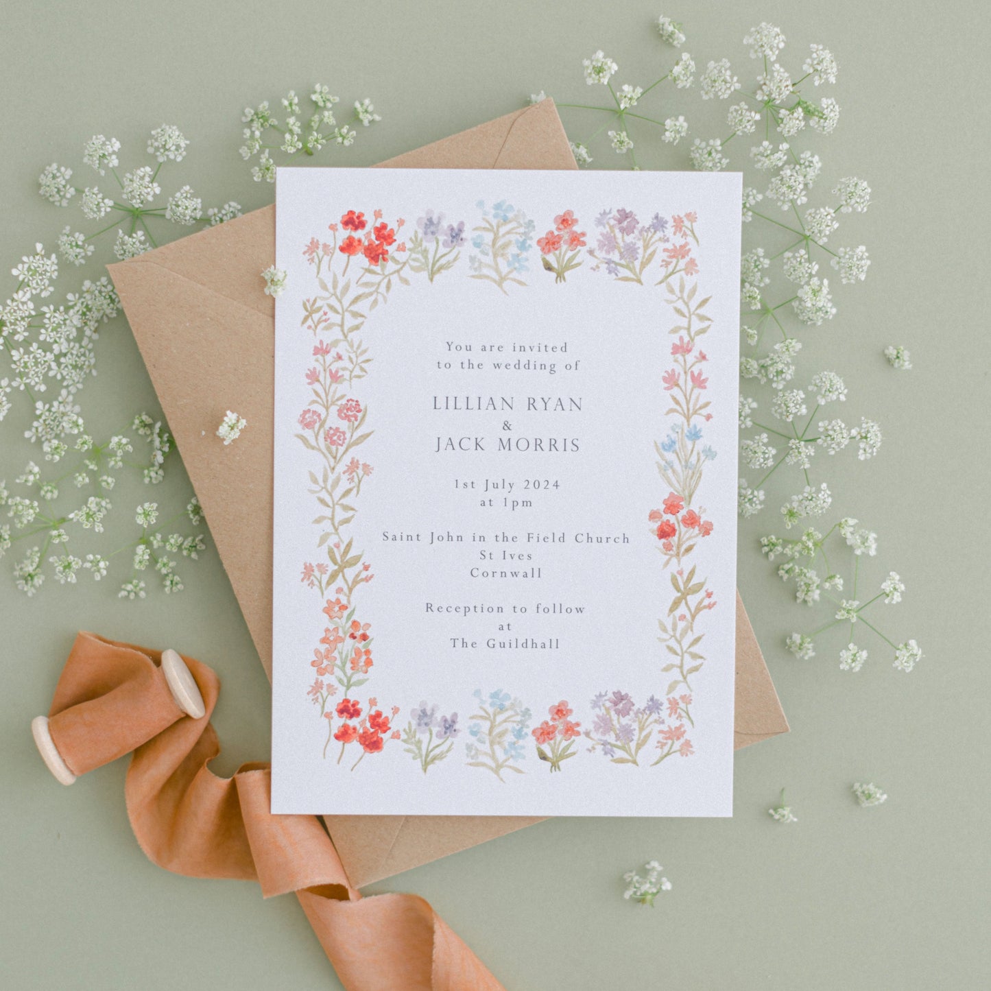 Wildflower Garden Wedding Invitation Suite