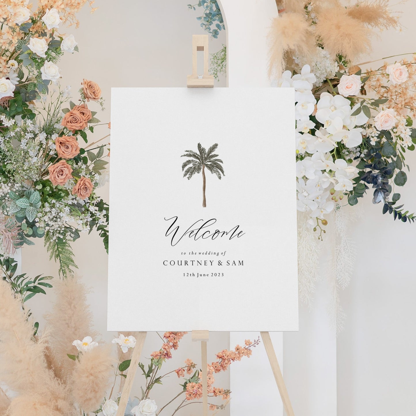 Palm Tree Wedding Welcome Sign