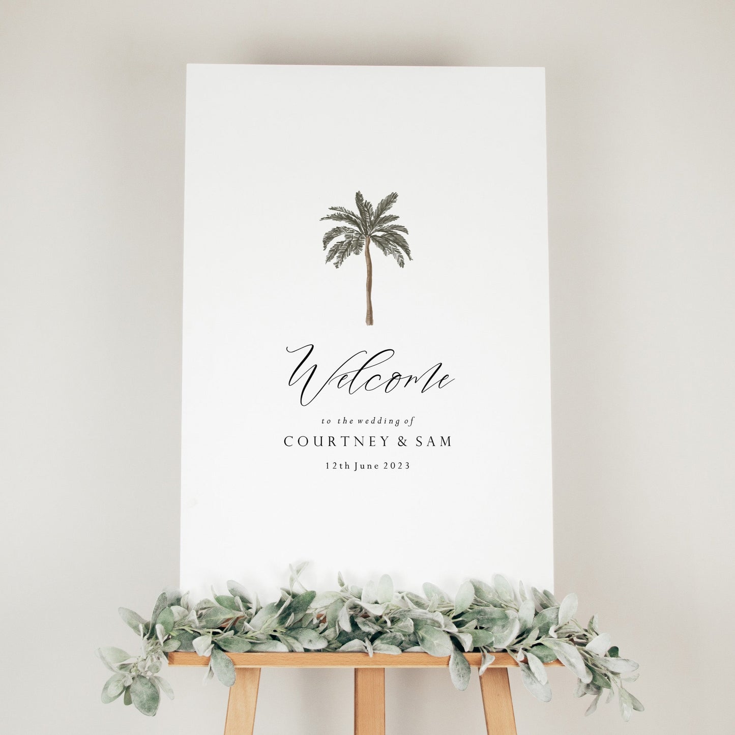 Palm Tree Wedding Welcome Sign