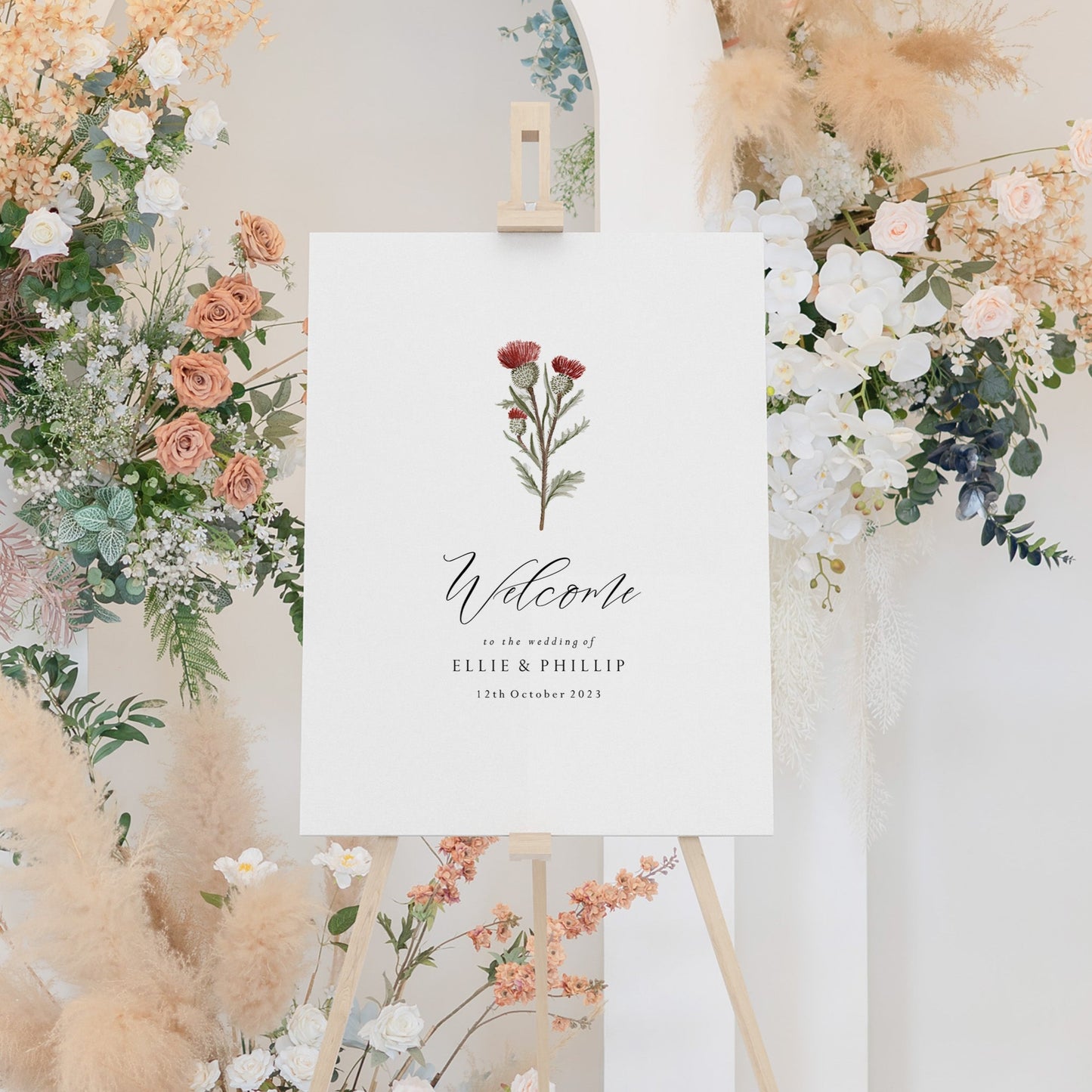 Scottish Thistle Wedding Welcome Sign