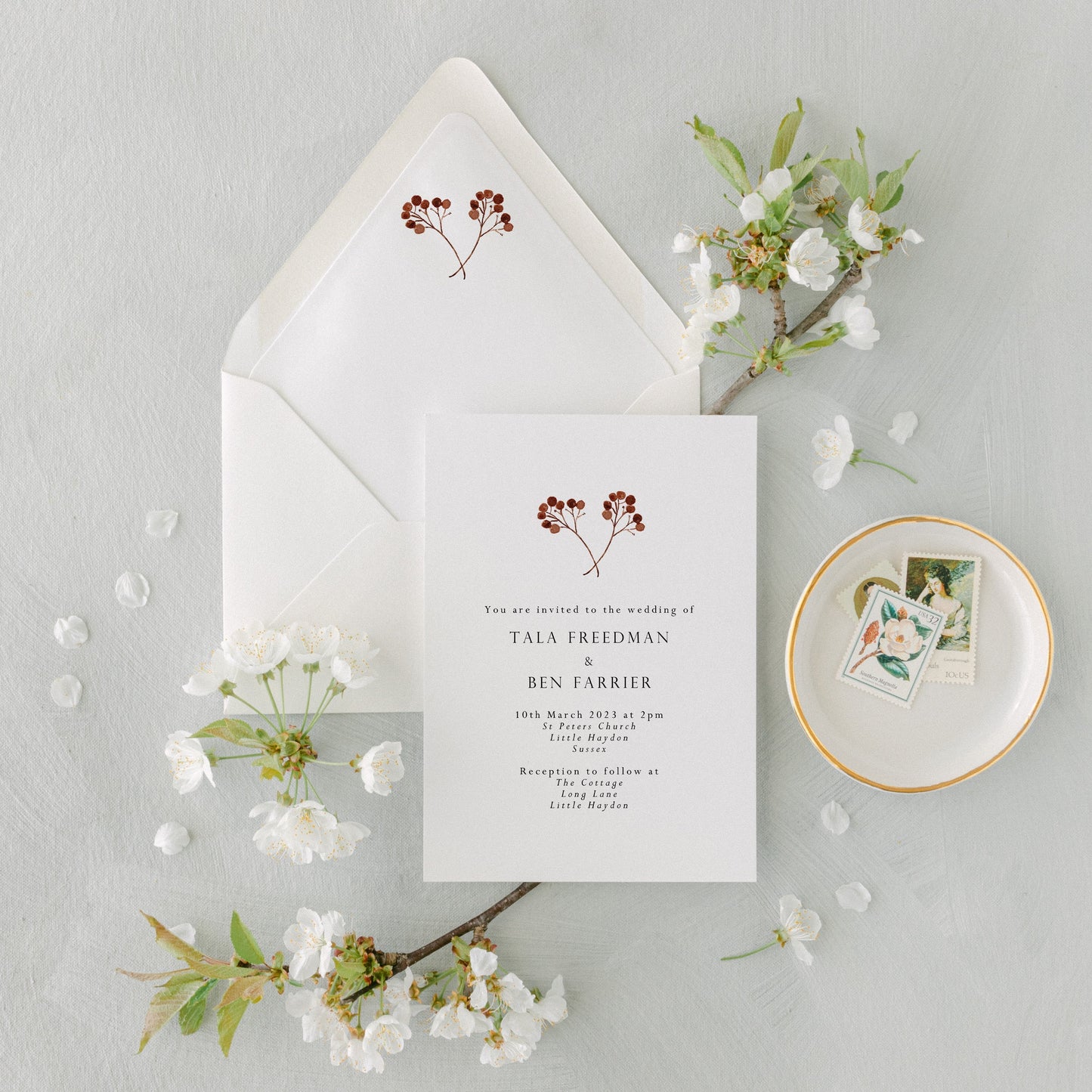 Autumn Branch Wedding Invitation Suite