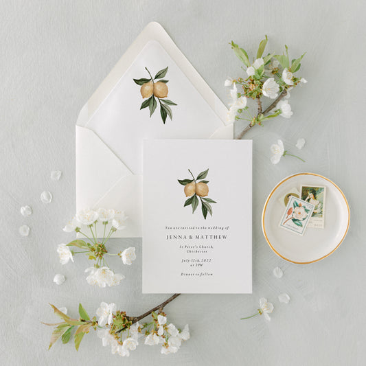 Lemon Fruit Wedding Invitation