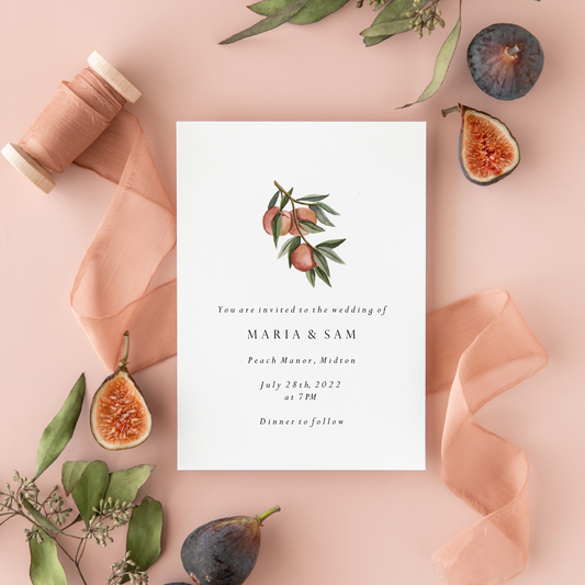 Peach Fruit Wedding Invitation