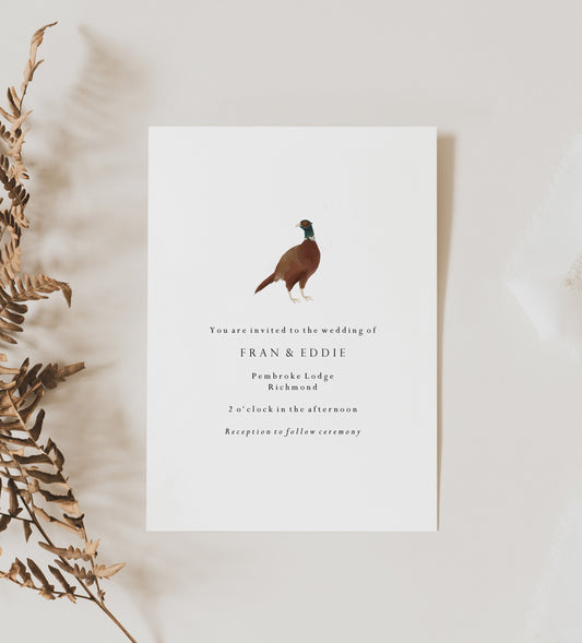 Pheasant Wedding Invitation