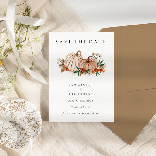 Floral Pumpkin Save the Date