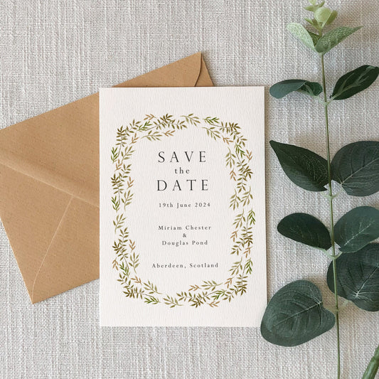 Greenery Border Save the Date