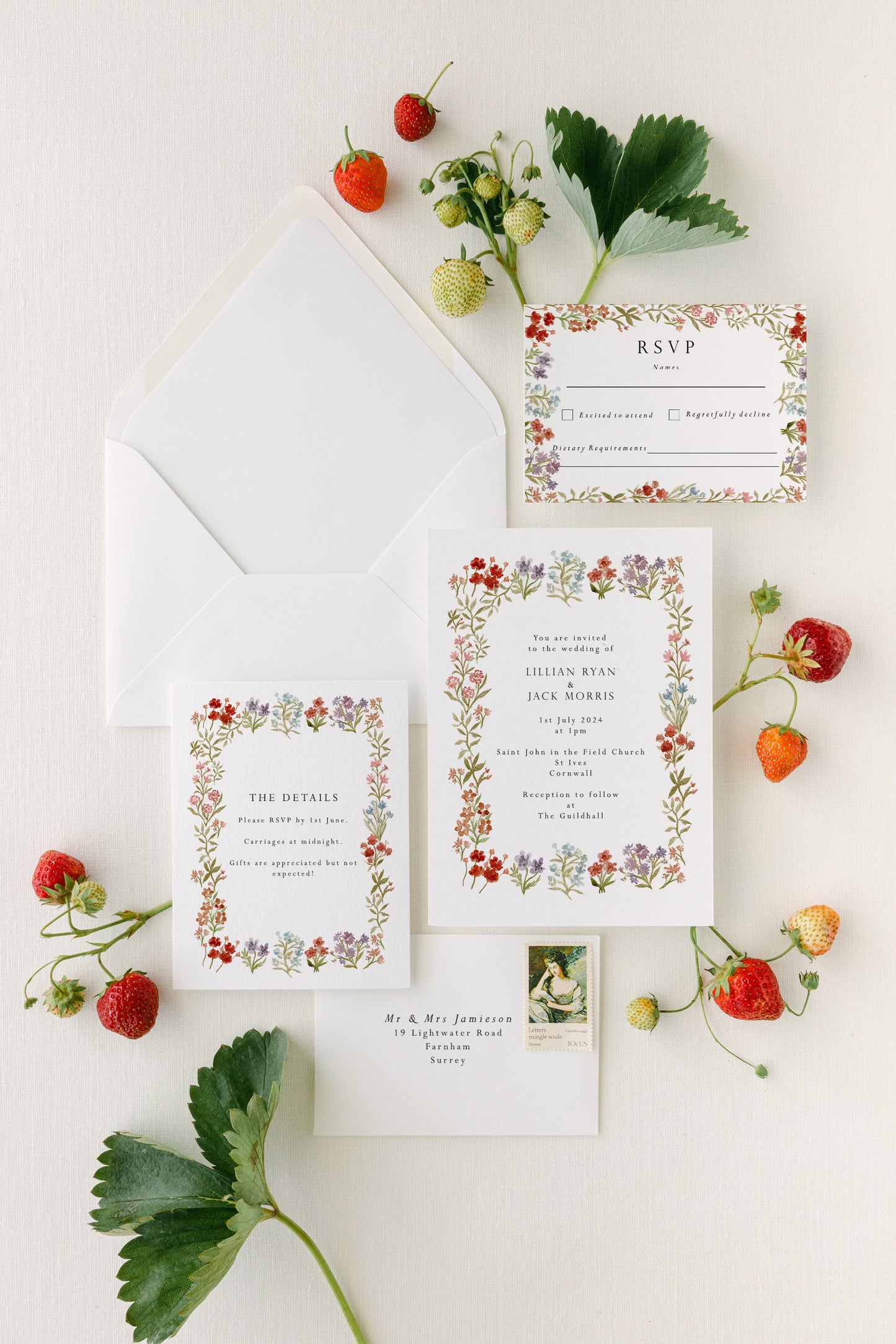 Wildflower Garden Wedding Invitation Suite