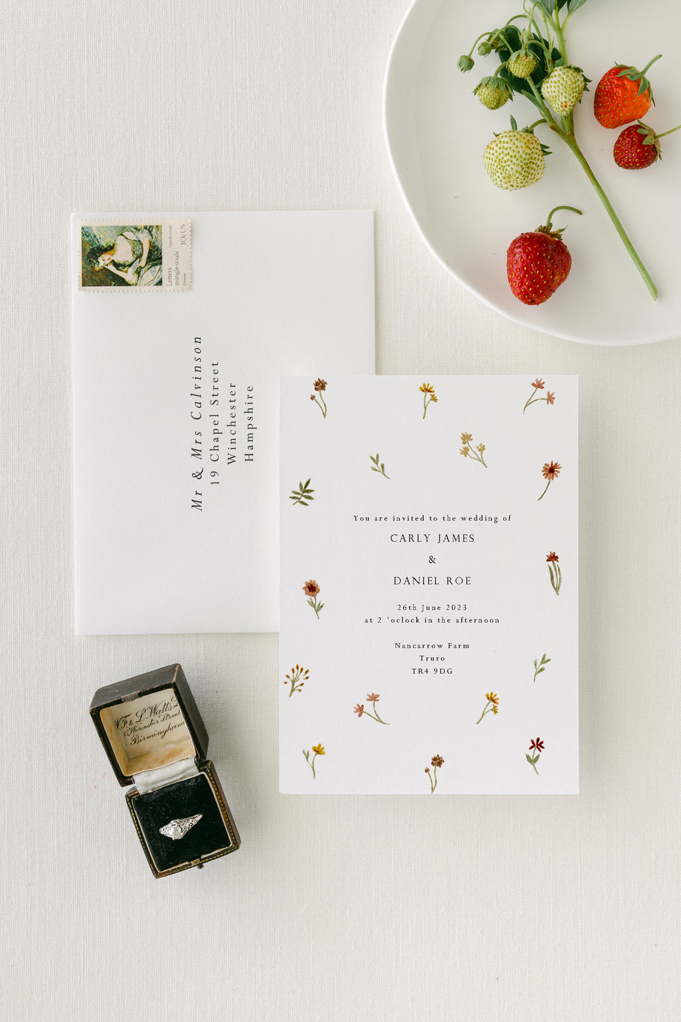 Semi-Custom Wedding Stationery: Tiny Florals Wedding Invitation Suite ...