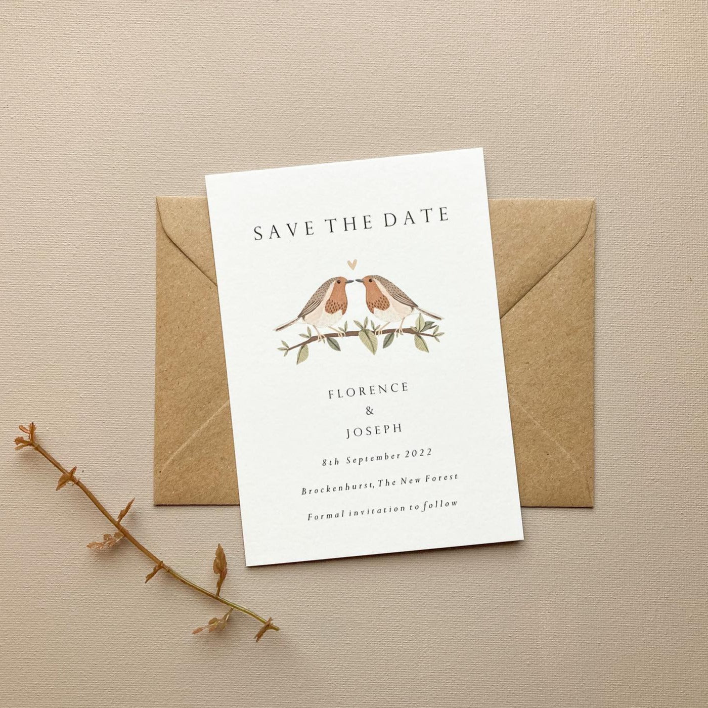 'Love Birds' Robin Wedding Save the Date