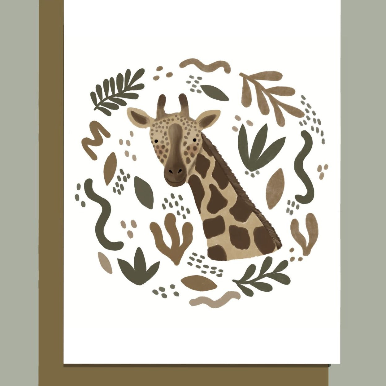 Giraffe Illustrated Greeting Card