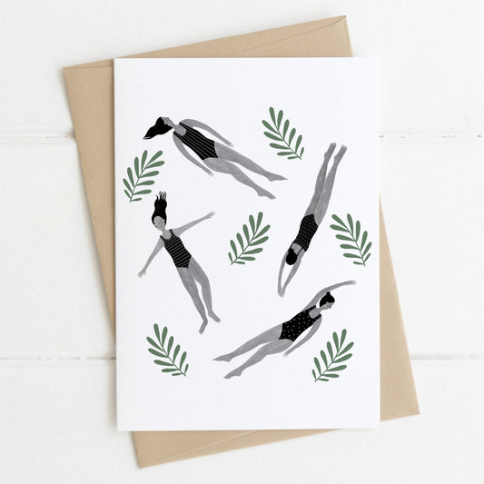 Wild Swimmers Illustrated Greeting Card