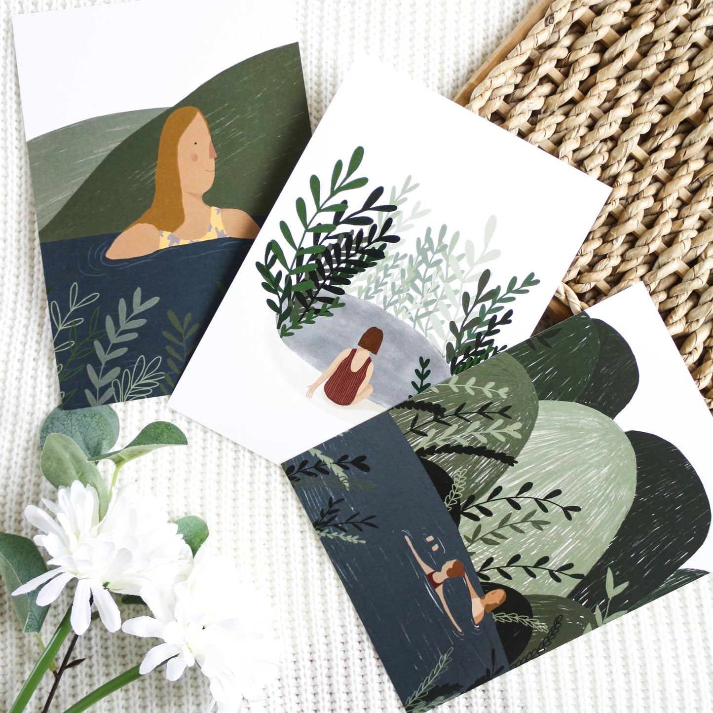 Set of 3 Wild Swimming Mini Prints