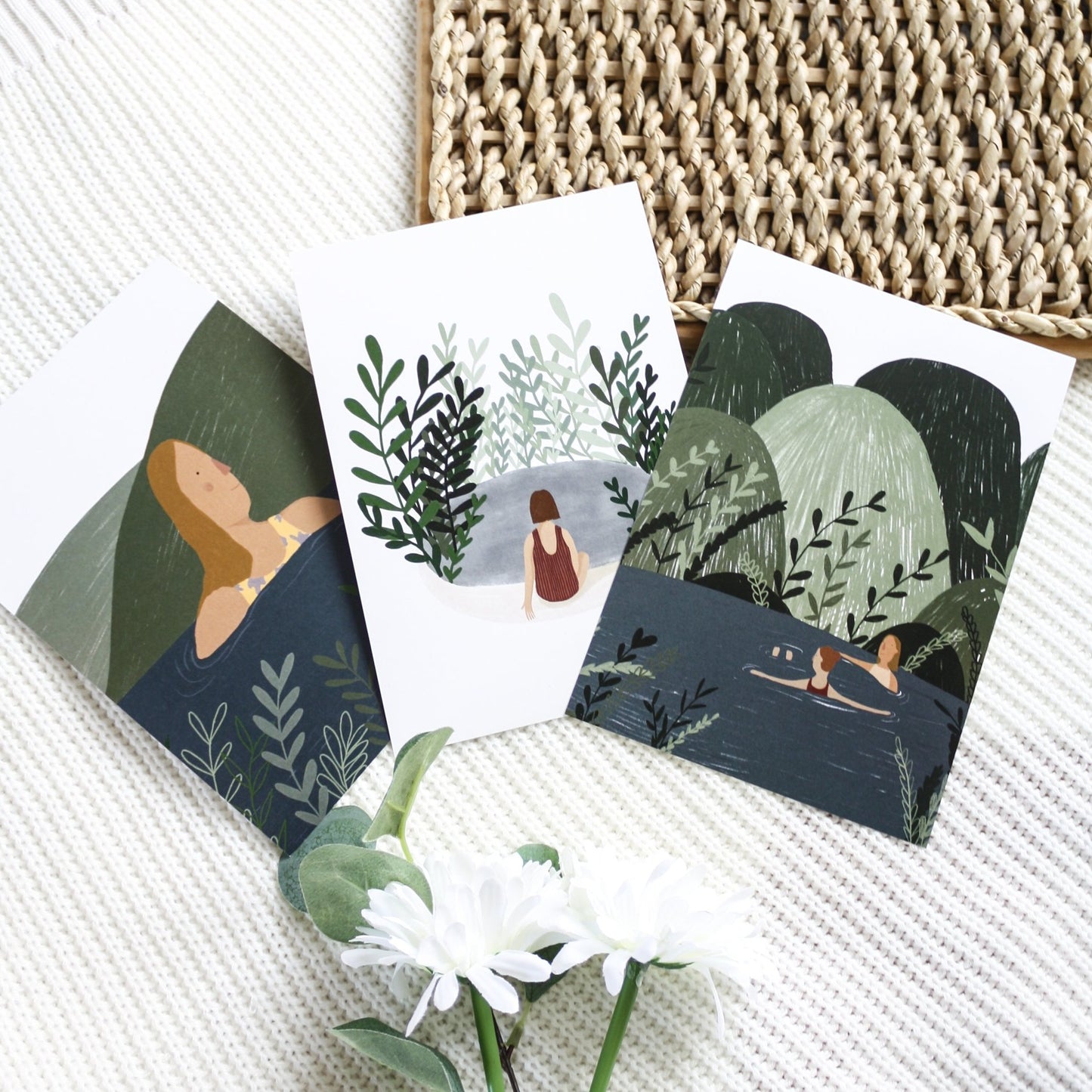 Set of 3 Wild Swimming Mini Prints