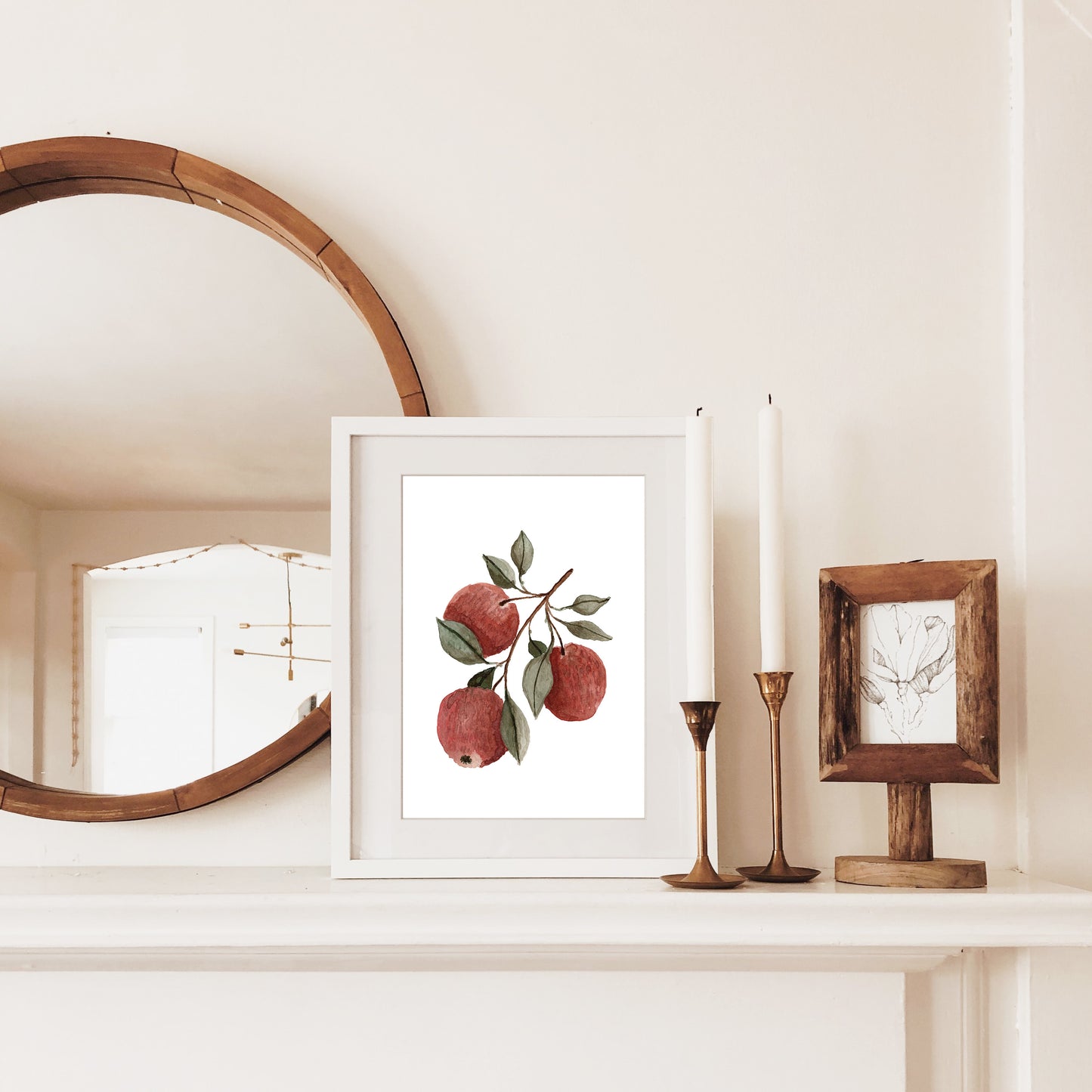 Red Apple Watercolour Art Print