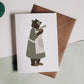 Bear with Coffee Illustrated Greeting Card
