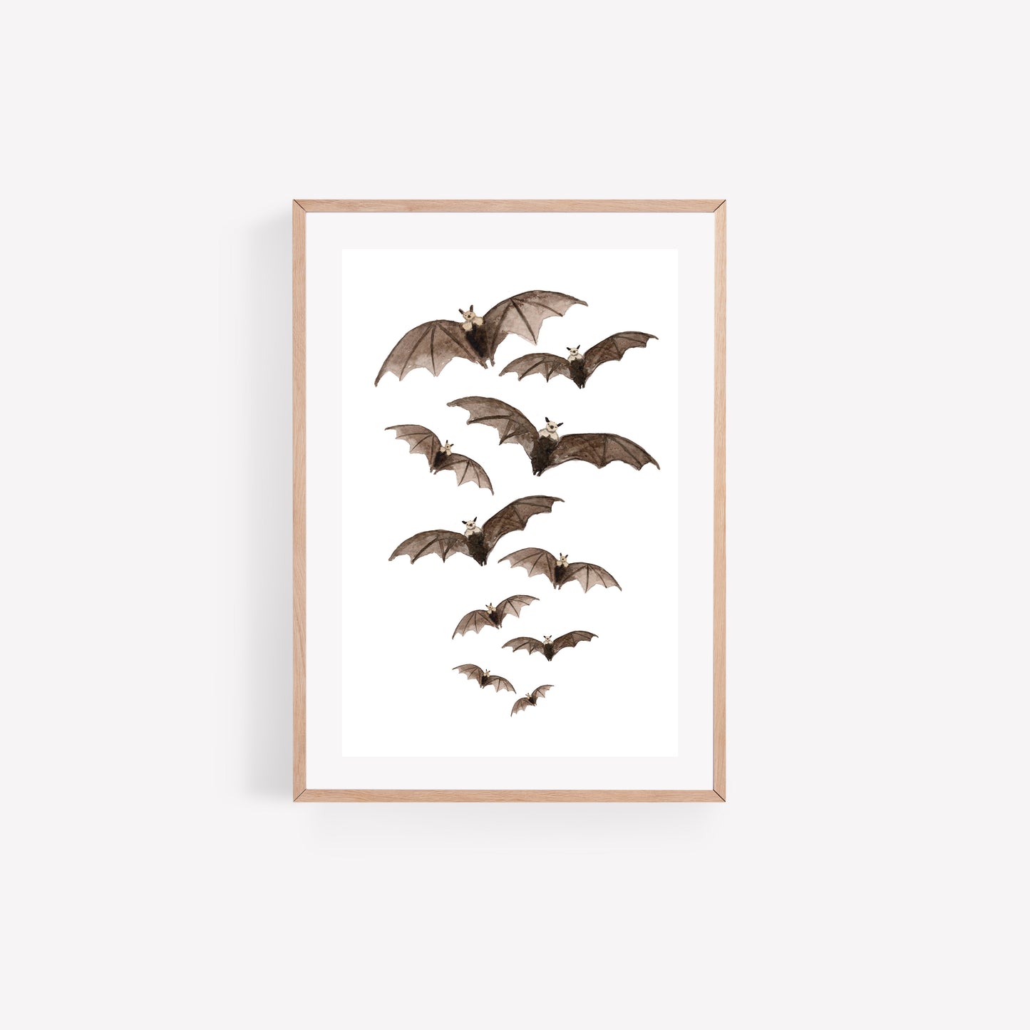Halloween Bats Watercolour Art Print