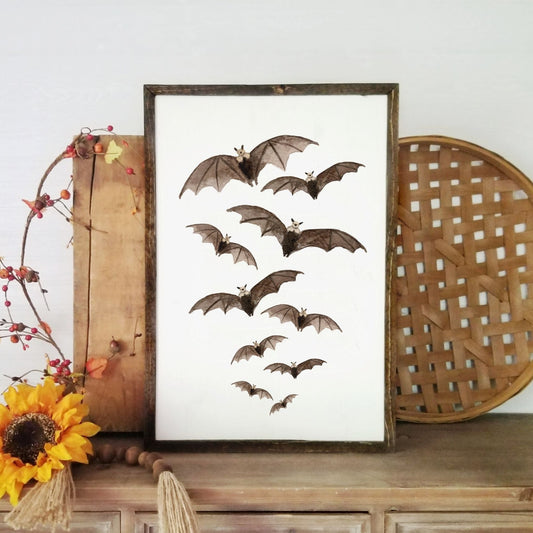 Halloween Bats Watercolour Art Print