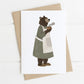 Bear with Coffee Illustrated Greeting Card