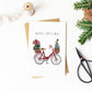 Festive Red Bicycle Christmas Card