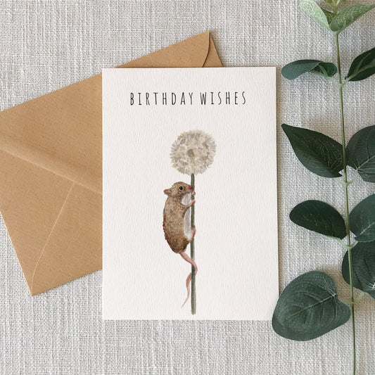 Harvest Mouse Birthday Card