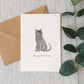 British Shorthair Cat Birthday Card by HeatherLucyJ. Pet Portrait Cat Greeting Card