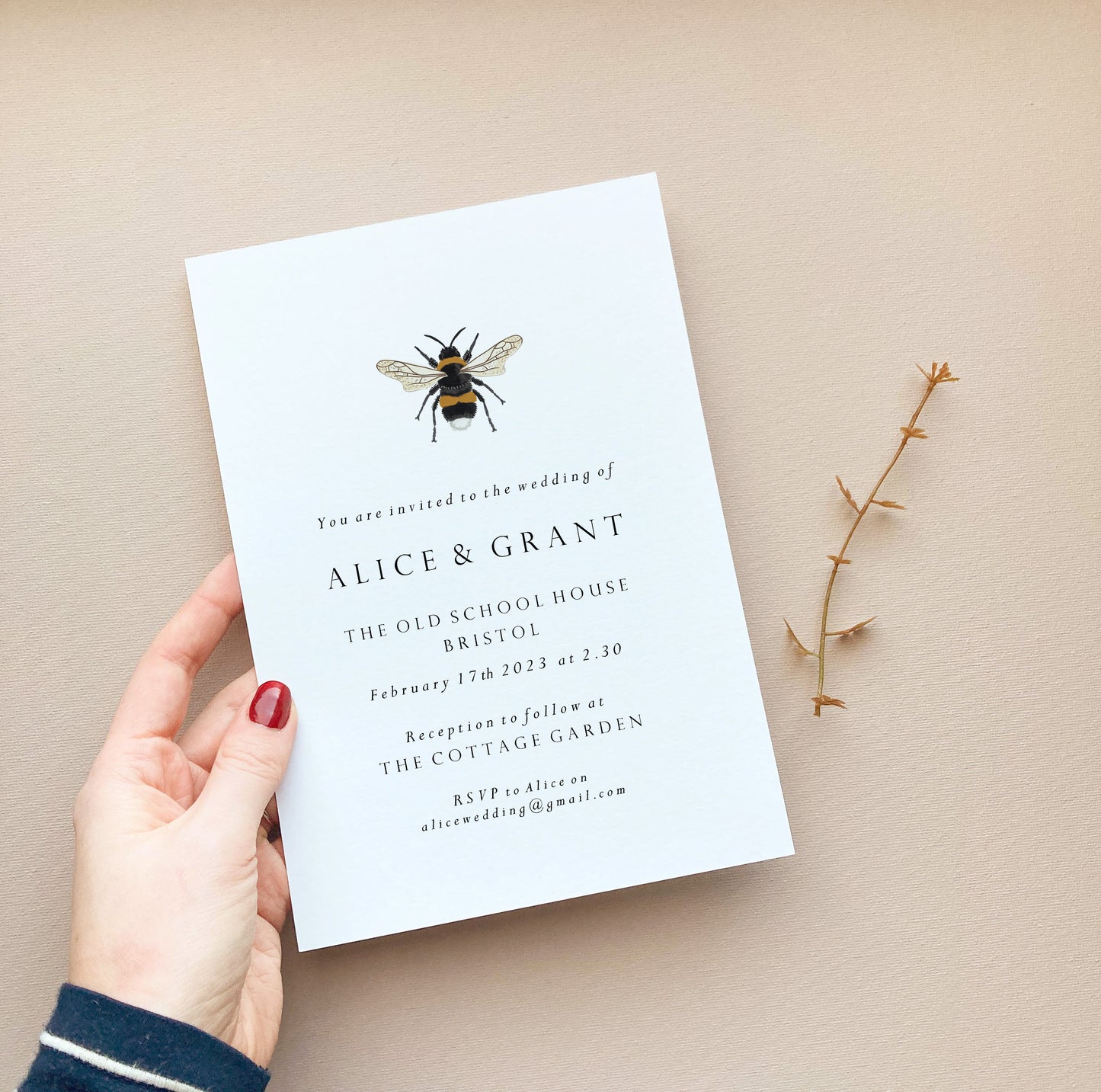 Bumblebee Wedding Invitation