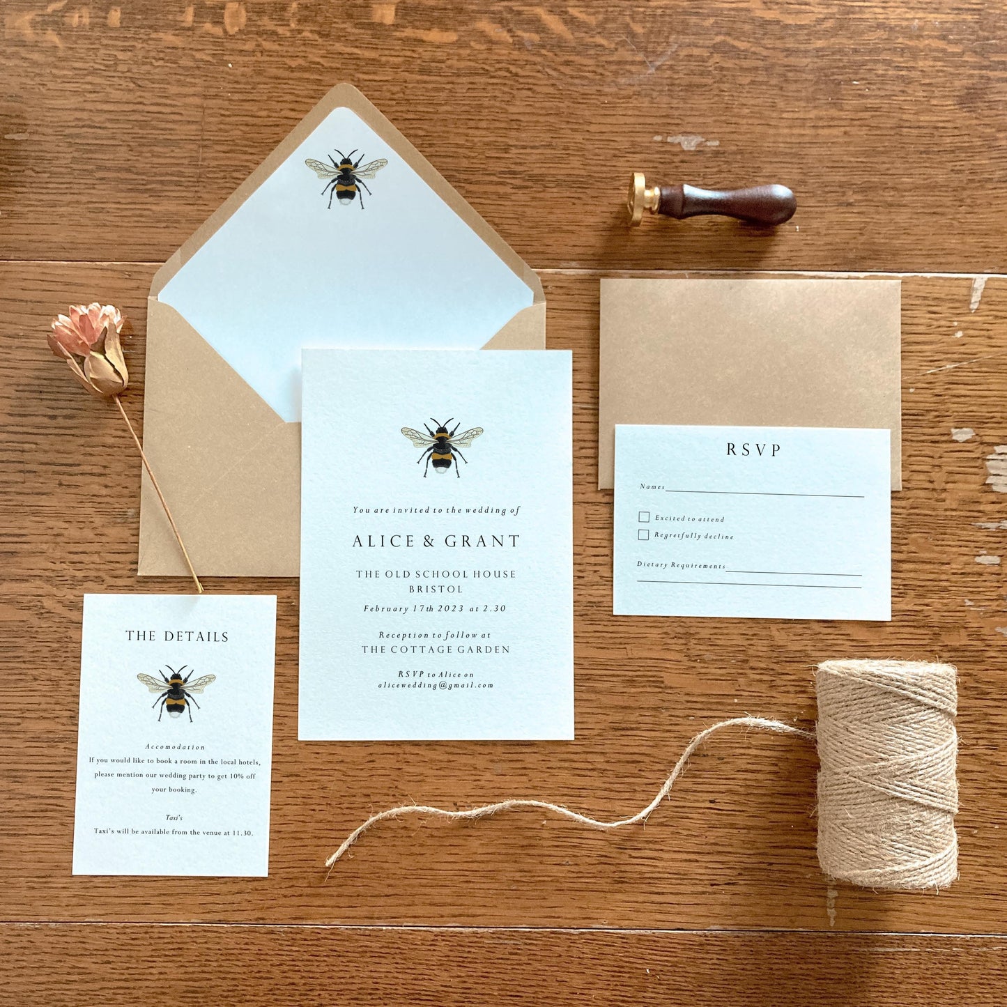 Bumblebee Wedding Invitation