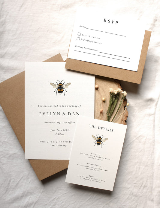 Bumblebee Wedding Invitation