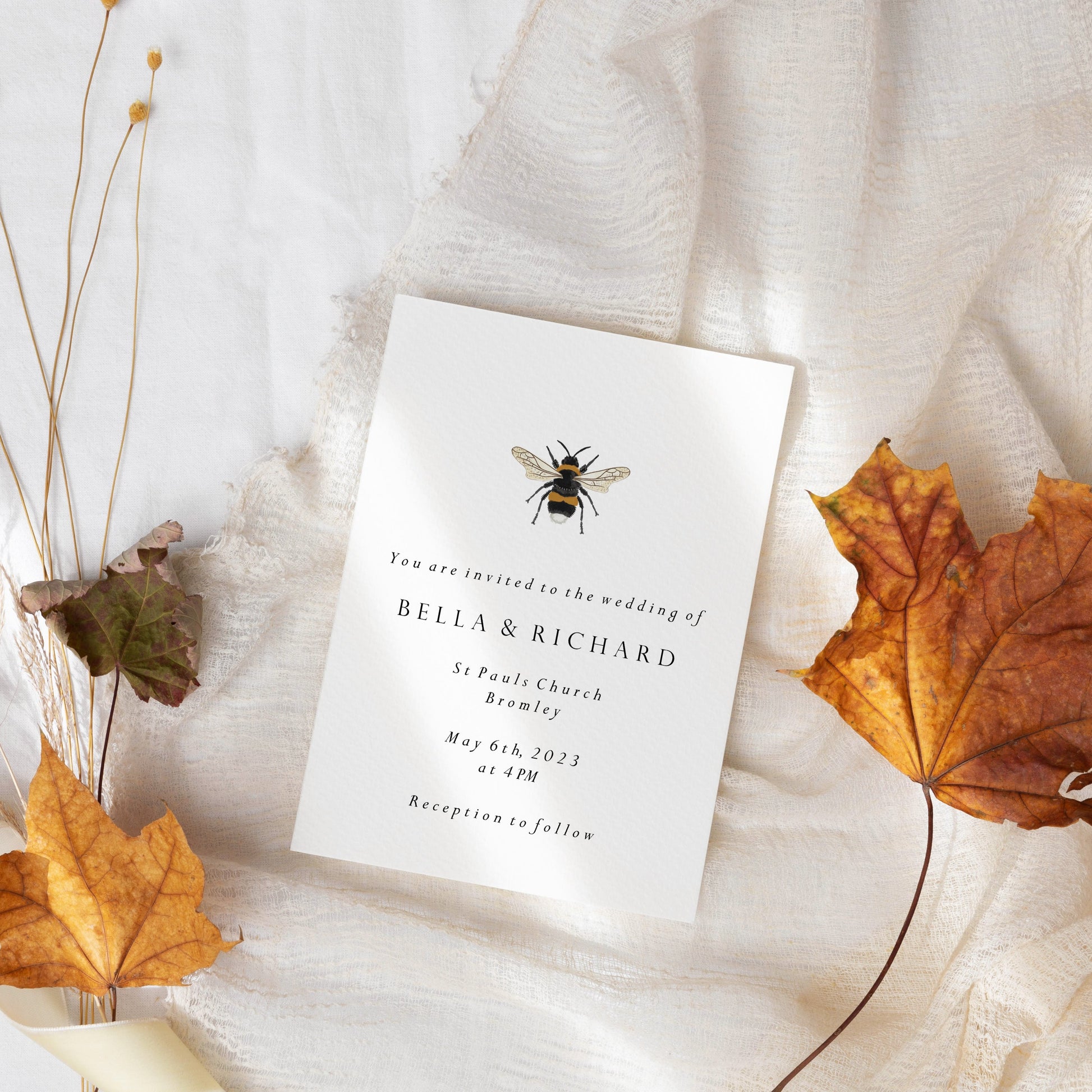 bumblebee wedding invitation by heatherlucyj