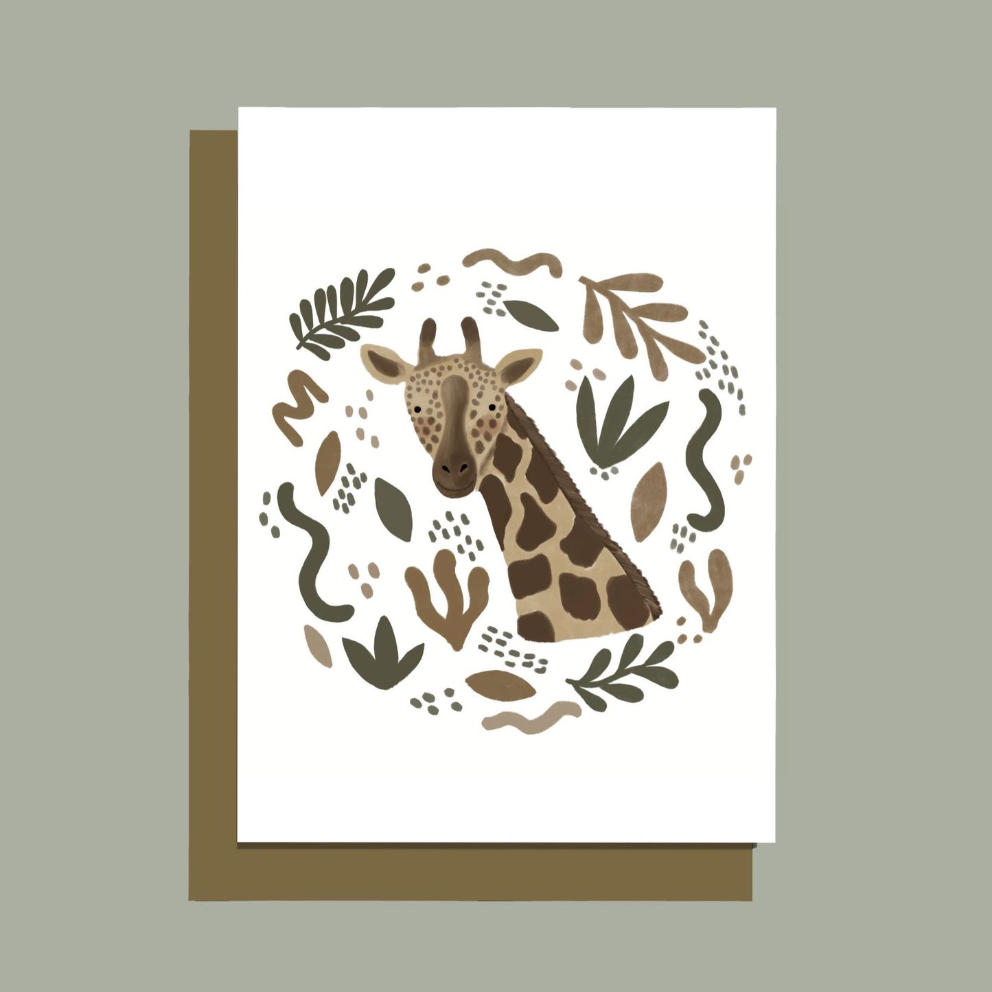Giraffe Illustrated Greeting Card