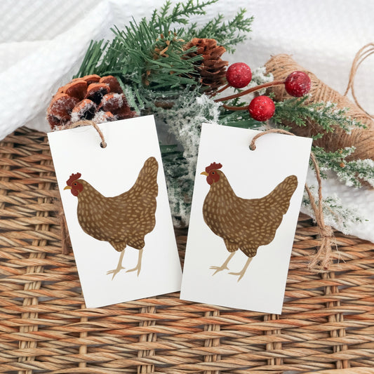 French Hen Christmas Gift Tags