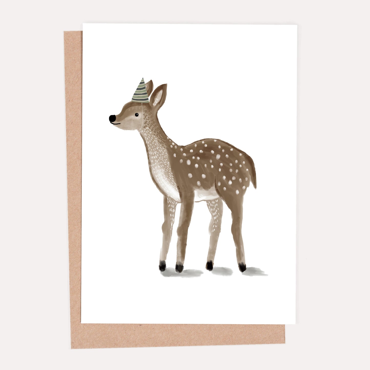 Fawn in Party Hat Greeting Card