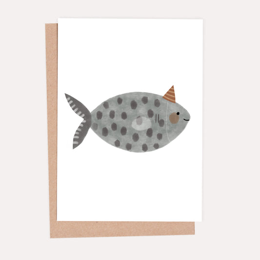 Fish in Party Hat Greeting Card