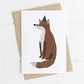 Fox in Party Hat Illustrated Greeting Card