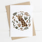 Giraffe Illustrated Greeting Card