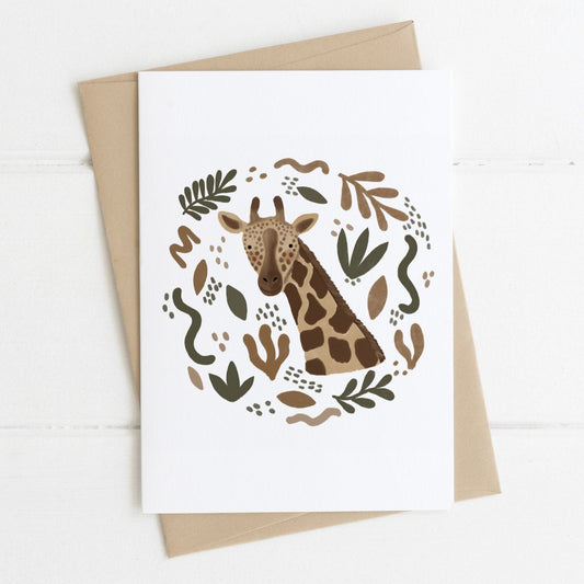 Giraffe Illustrated Greeting Card