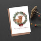 Highland Cow in Wreath Christmas Card