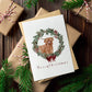 Highland Cow in Wreath Christmas Card