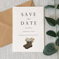 Hiking Boots with Flowers Wedding Save the Date