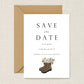 Hiking Boots with Flowers Wedding Save the Date